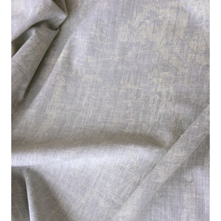 Tissu gris chiné imprimé motif abstrait blanc robuste et plissable en polyester viscose pour tailleur et rideaux
