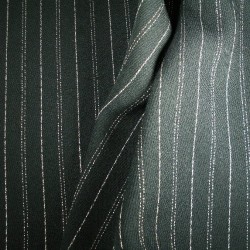 Tissu crêpe de laine marine fines rayures fluide et robuste pour tailleur et rideaux