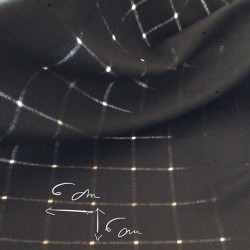 Tissu flanelle 100% laine peignée noir dévoré ajouré à carreaux pour robe et rideaux