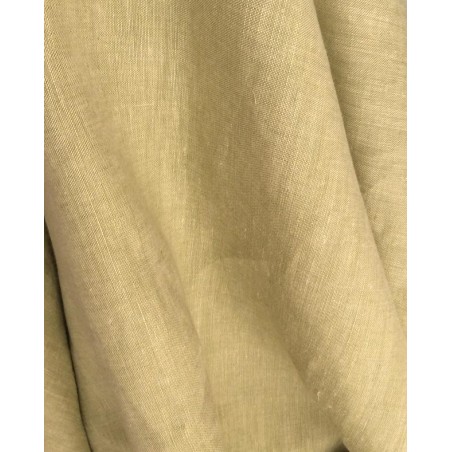 Tissu 100% lin ocre jaune chiné robuste pour couture de tailleur veste et décoration de table