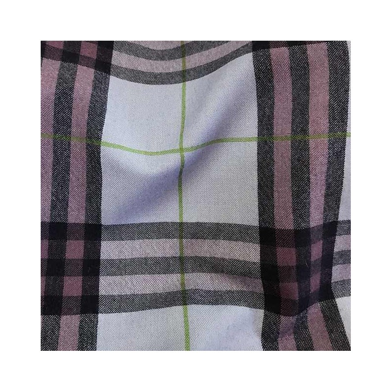 Echantillon : Tissu Écossais 100% Laine Peignée Violet & Marine - Tartan Authentique & Fluide
