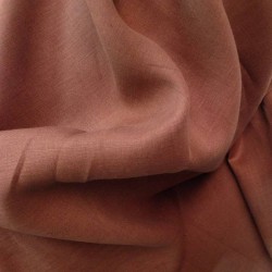 Tissu 100% lin marron naturel et résistant pour couture de vêtement d'été et rideaux