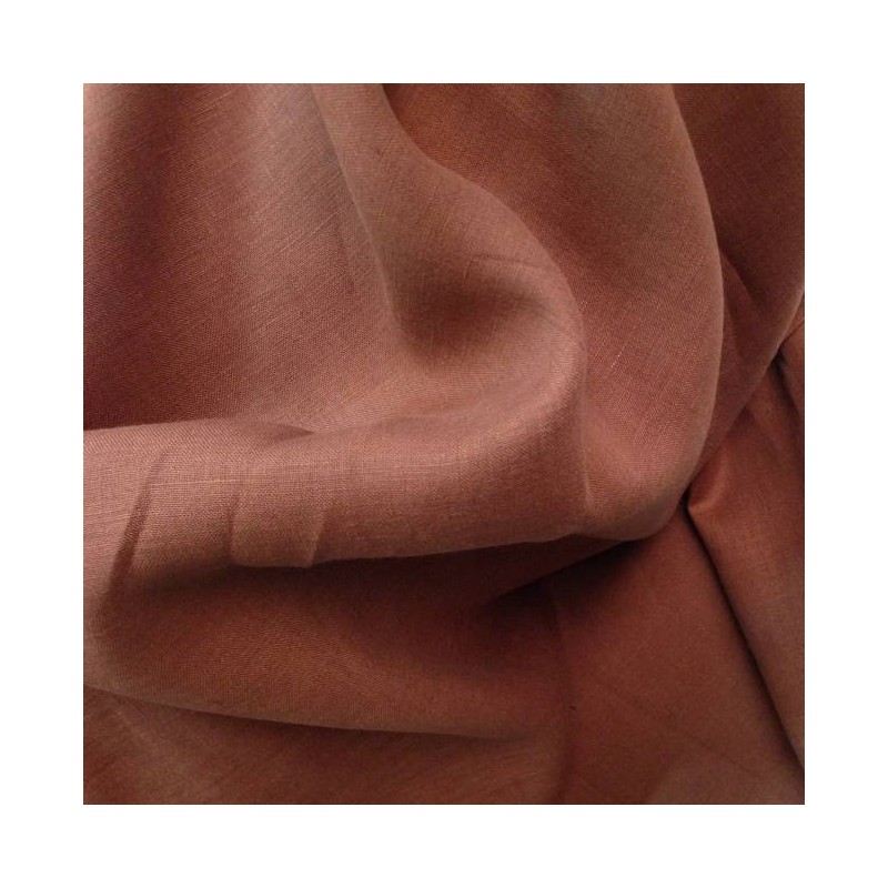 Tissu 100% lin marron naturel et résistant pour couture de vêtement d'été et rideaux
