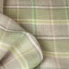 Tissu 100% lin écossais carreaux rose pâle et vert clair pour robe fillette et linge de table
