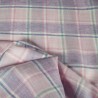 Tissu 100% Lin Écossais Rose Bonbon & Violet - Frais, Robuste et Acidulé