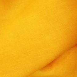 Tissu jaune lin et viscose fluide et plombant pour robe d'été et voilage de rideau