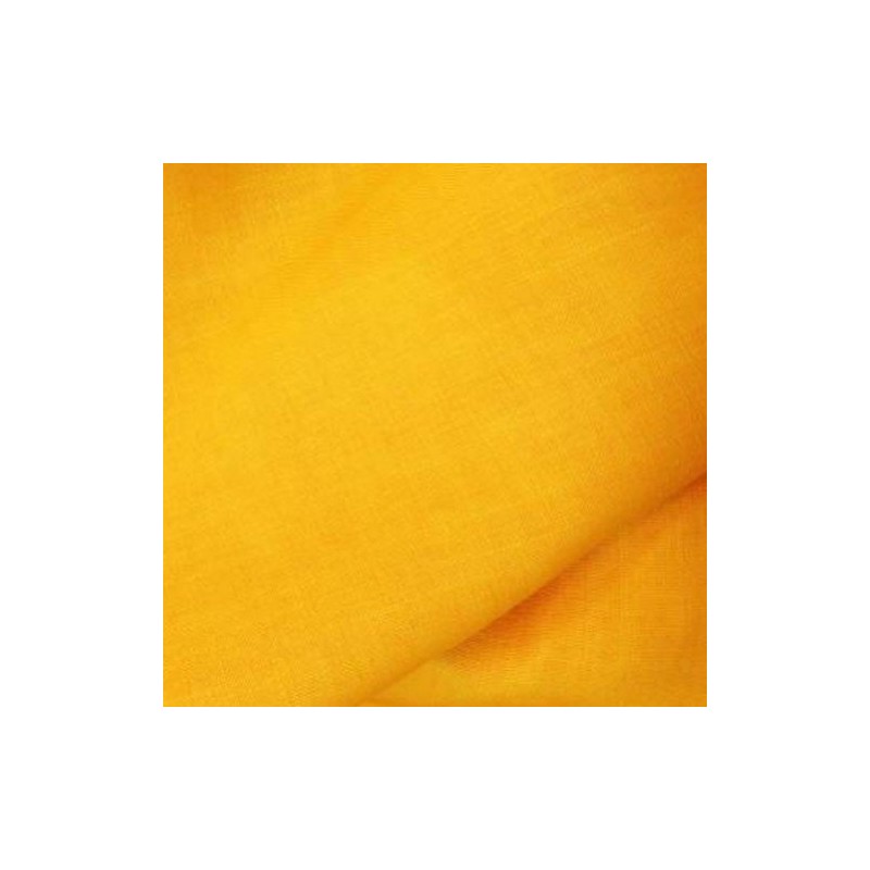 Tissu jaune lin et viscose fluide et plombant pour robe d'été et voilage de rideau
