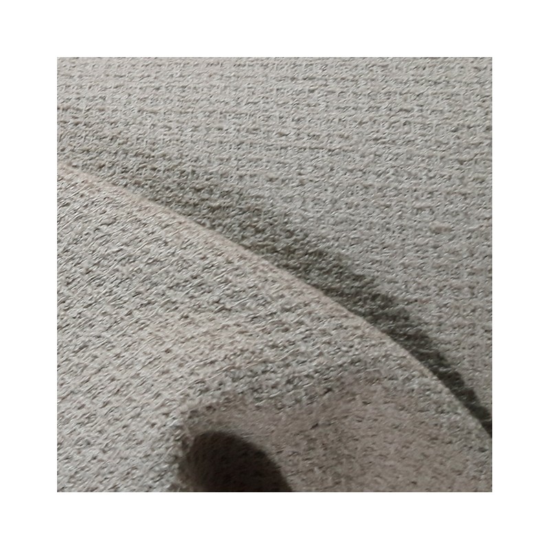 Tissu Bouclette Coton & Polyamide Effet Maille à Relief - Gris Beige