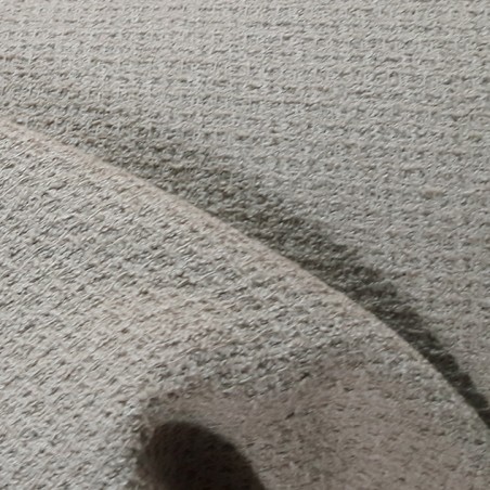 Tissu Bouclette Coton & Polyamide Effet Maille à Relief - Gris Beige