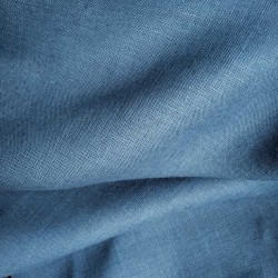 Tissu lin lourd bleu intense glacé pour couture de veste saharienne et recouvrement de fauteuil