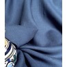Tissu lin lourd bleu intense glacé pour couture de veste saharienne et recouvrement de fauteuil
