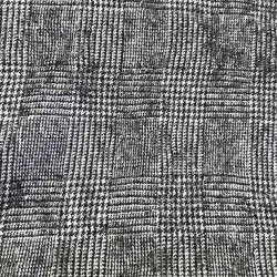 Tissu Flanelle en Laine Peignée Prince de Galles - Noir & Gris Chic