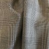 Tissu crêpe de laine et viscose Prince de Galles bleu marine et blanc fluide pour pantalon veste et robe