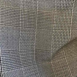 Tissu crêpe de laine et viscose Prince de Galles bleu marine et blanc fluide pour pantalon veste et robe