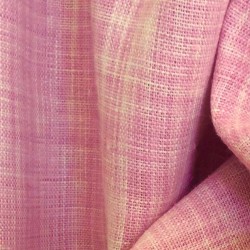 Tissu pur Lin Tweed Flammé Rose & Blanc - Élégance Romantique