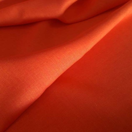 Tissu Chambray 100% Lin Orangé Cuivre - Frais & Lumineux