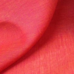 Tissu Chambray 100% Lin Rouge Éclatant - Effet Changeant