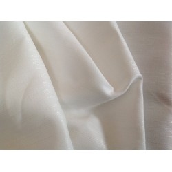 Tissu Blanc Satiné Laine & Coton - Rayures Bayadères Brillantes