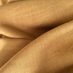 Tissu 100% Lin Jaune Moutarde Foncée - Toile Serrée, Souple & Lumineuse