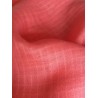 Voile Pur Lin Corail à Carreaux - Transparence, Légèreté & Éclat
