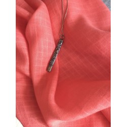 Voile Pur Lin Corail à Carreaux - Transparence, Légèreté & Éclat