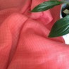 Voile Pur Lin Corail à Carreaux - Transparence, Légèreté & Éclat