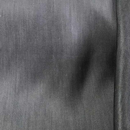 Tissu lin et viscose gris souris au mètre envers satin