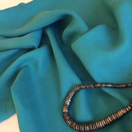Tissu 100% pur lin couleur turquoise au mètre