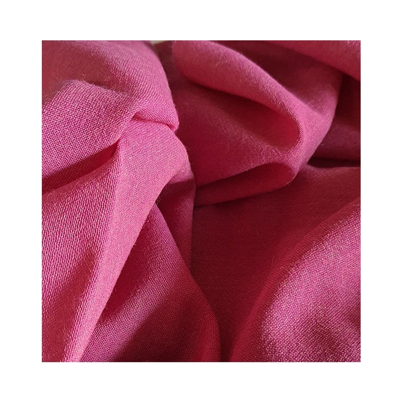 Tissu voilage en laine viscose rose