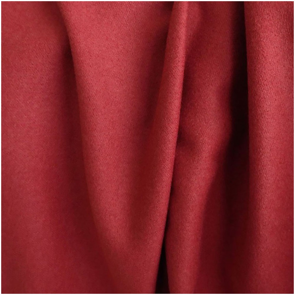 Tissu uni en  laine cachemire rouge