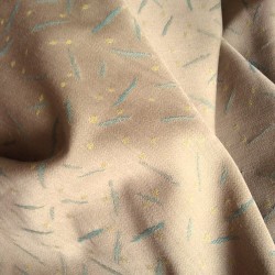 Tissu jacquard laine beige