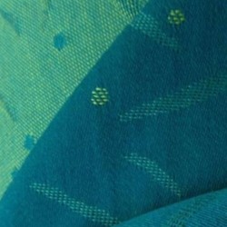 Tissu jacquard en laine bleu vert