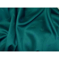 Tissu jacquard en satin de laine vert