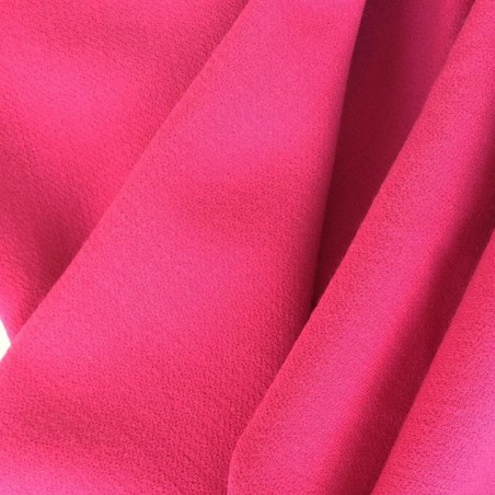 Tissu uni crepe de laine fuchsia