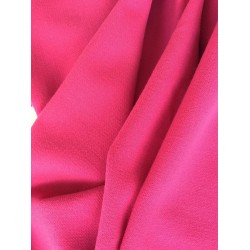 Tissu de qualite uni crepe de laine fuchsia