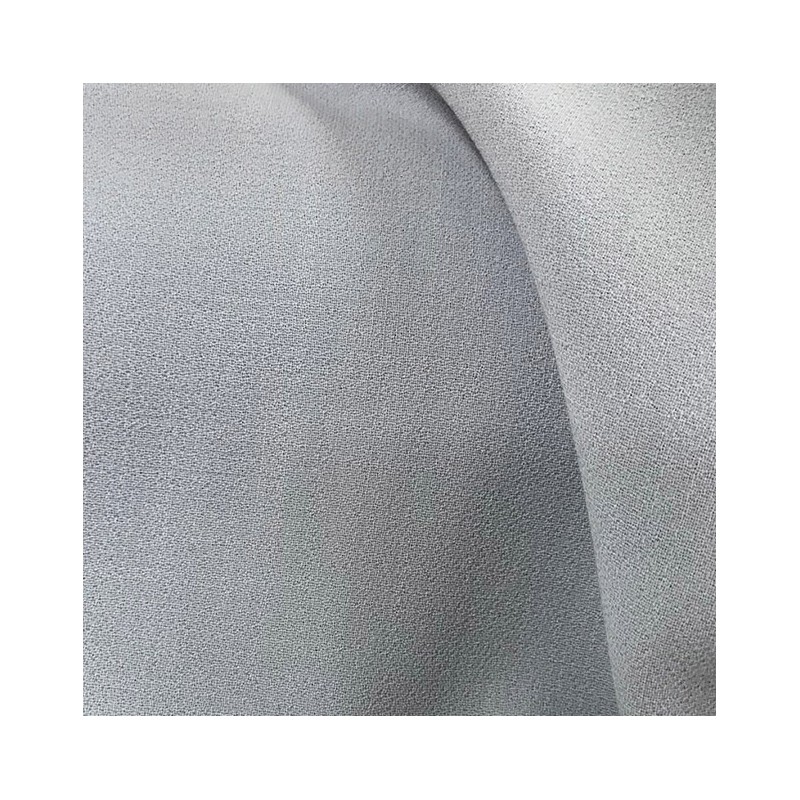 Tissu uni en crepe de laine gris