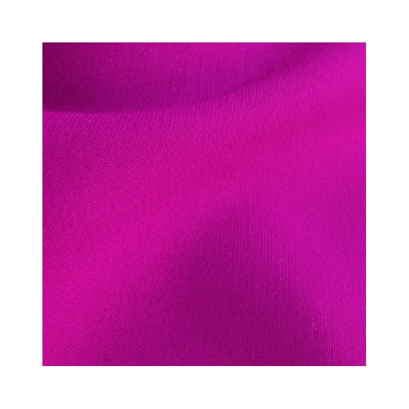 Tissu crepe envers satin en laine rose fuchsia