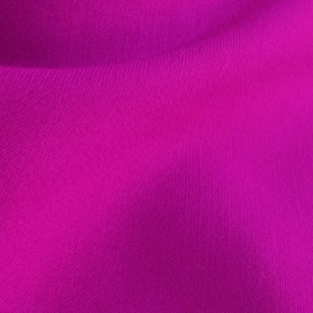 Tissu crepe envers satin en laine rose fuchsia