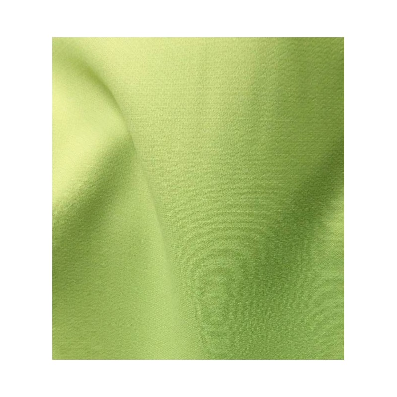 Tissu crepe envers satin en laine vert anis