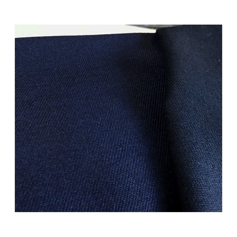 Tissu drap de laine sergé bleu nuit