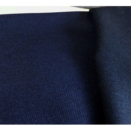 Tissu drap de laine sergé bleu nuit