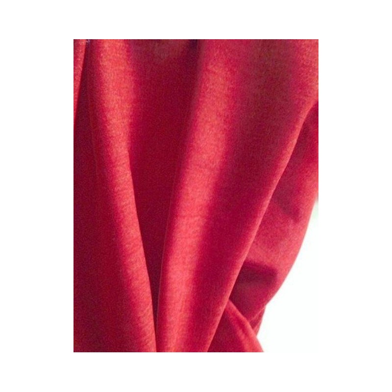 Tissu voile en laine viscose rouge