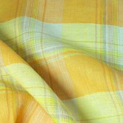 tissu ecossais lin jaune