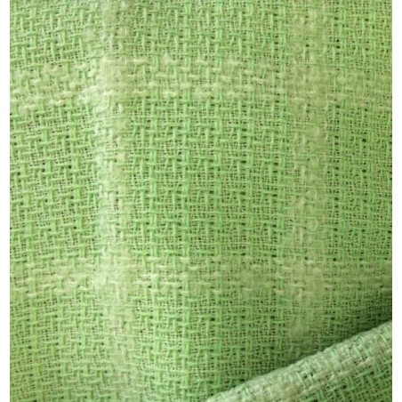 Tissu tweed carreau vert anis